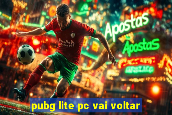 pubg lite pc vai voltar